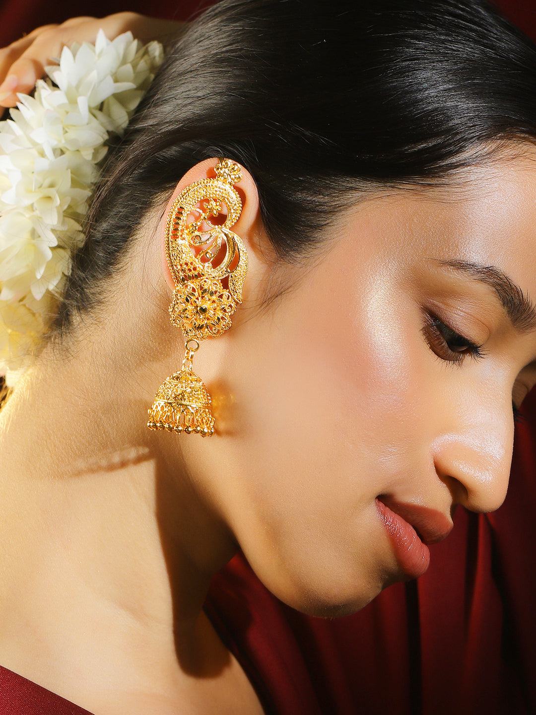Heritage Peacock Jhumka Earrings