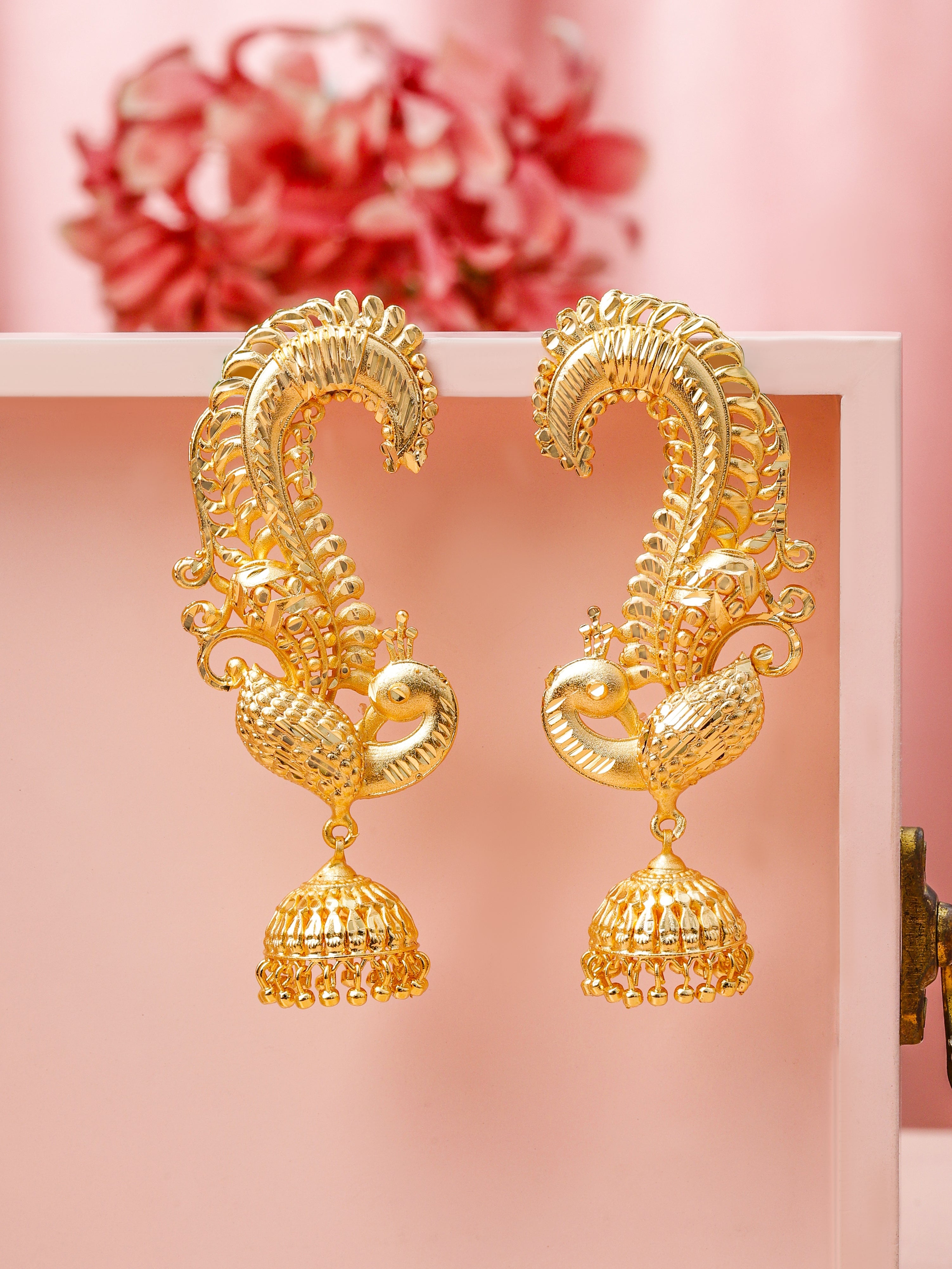 Artisan Crafted Peacock Motif Jhumka