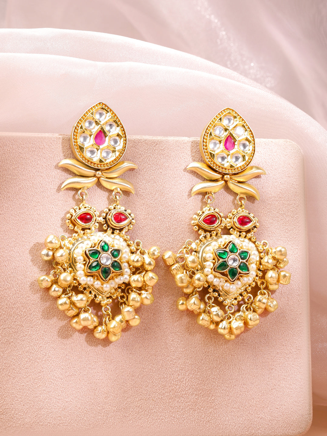 Royal Charm Multicolour Floral Ghungroo Dangler