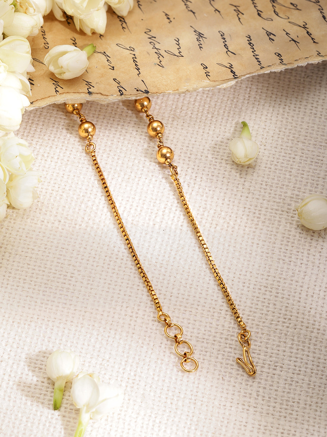 Gold Beaded Long Necklace