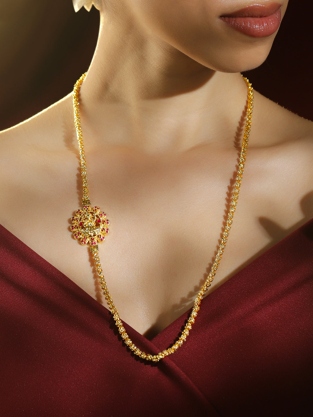 Exquisite Pink Accented Pendant Necklace