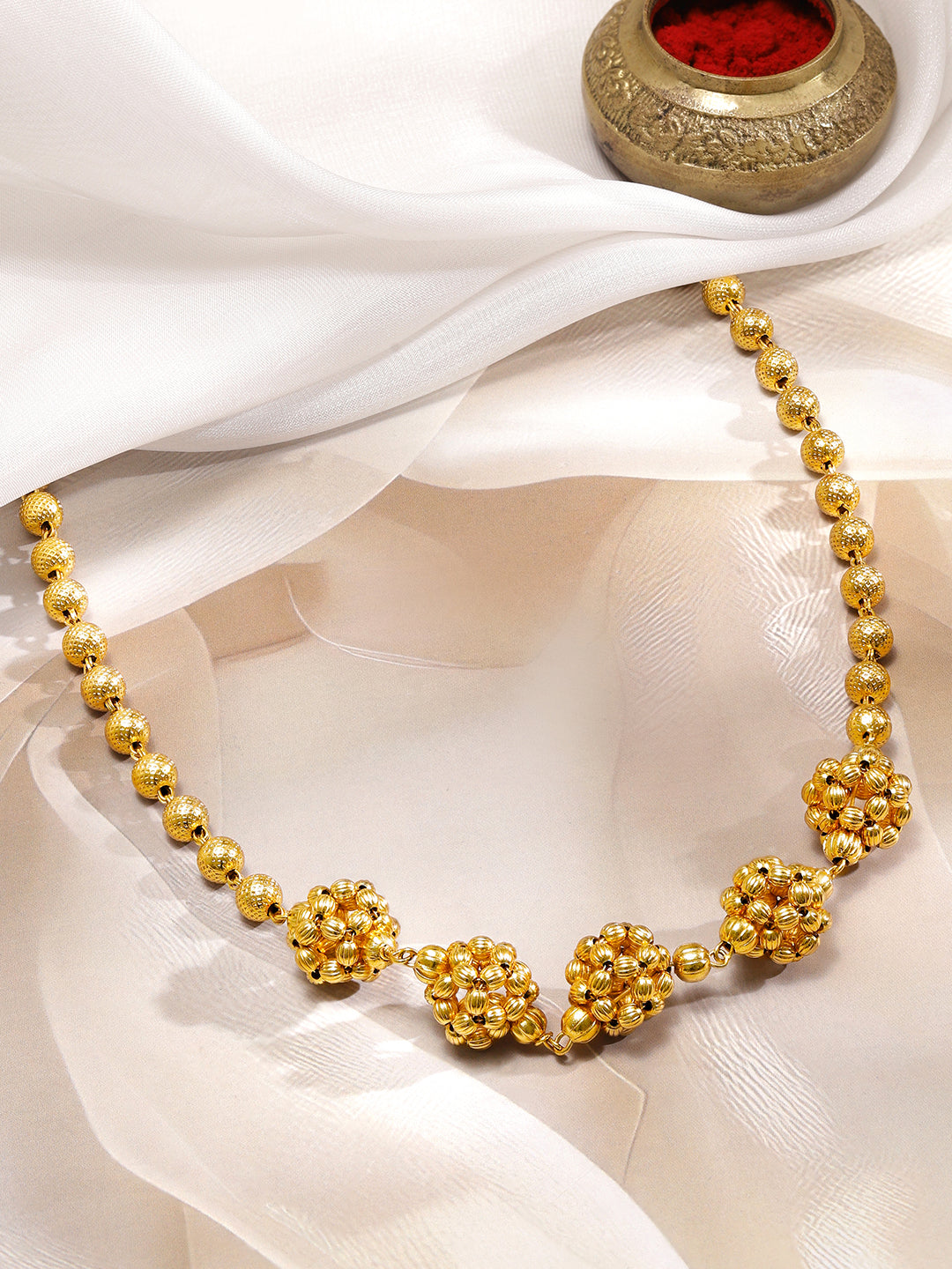 Gold Toned Beaded Necklace