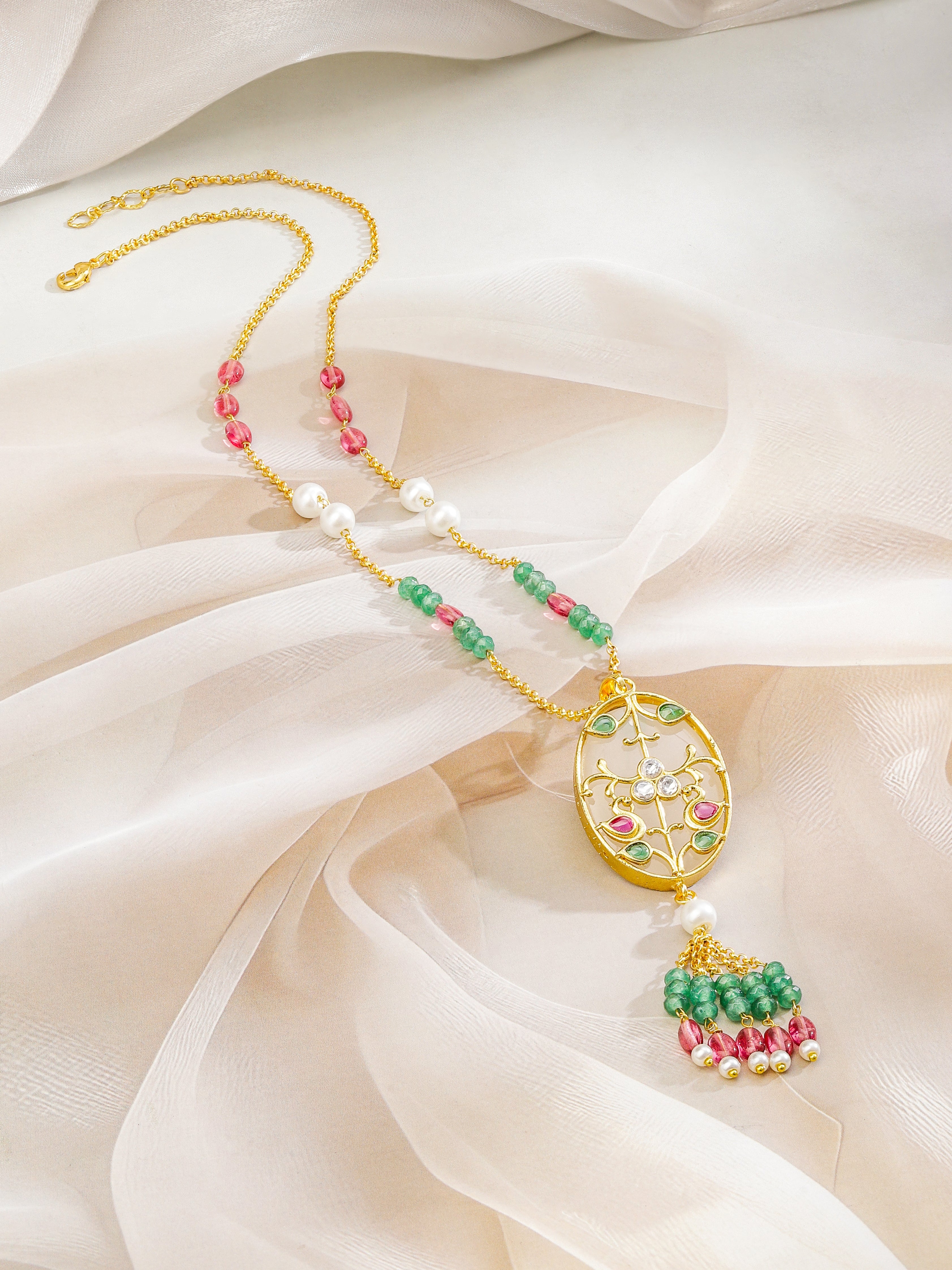 Ethnic Multicolour Beads Studded Necklace