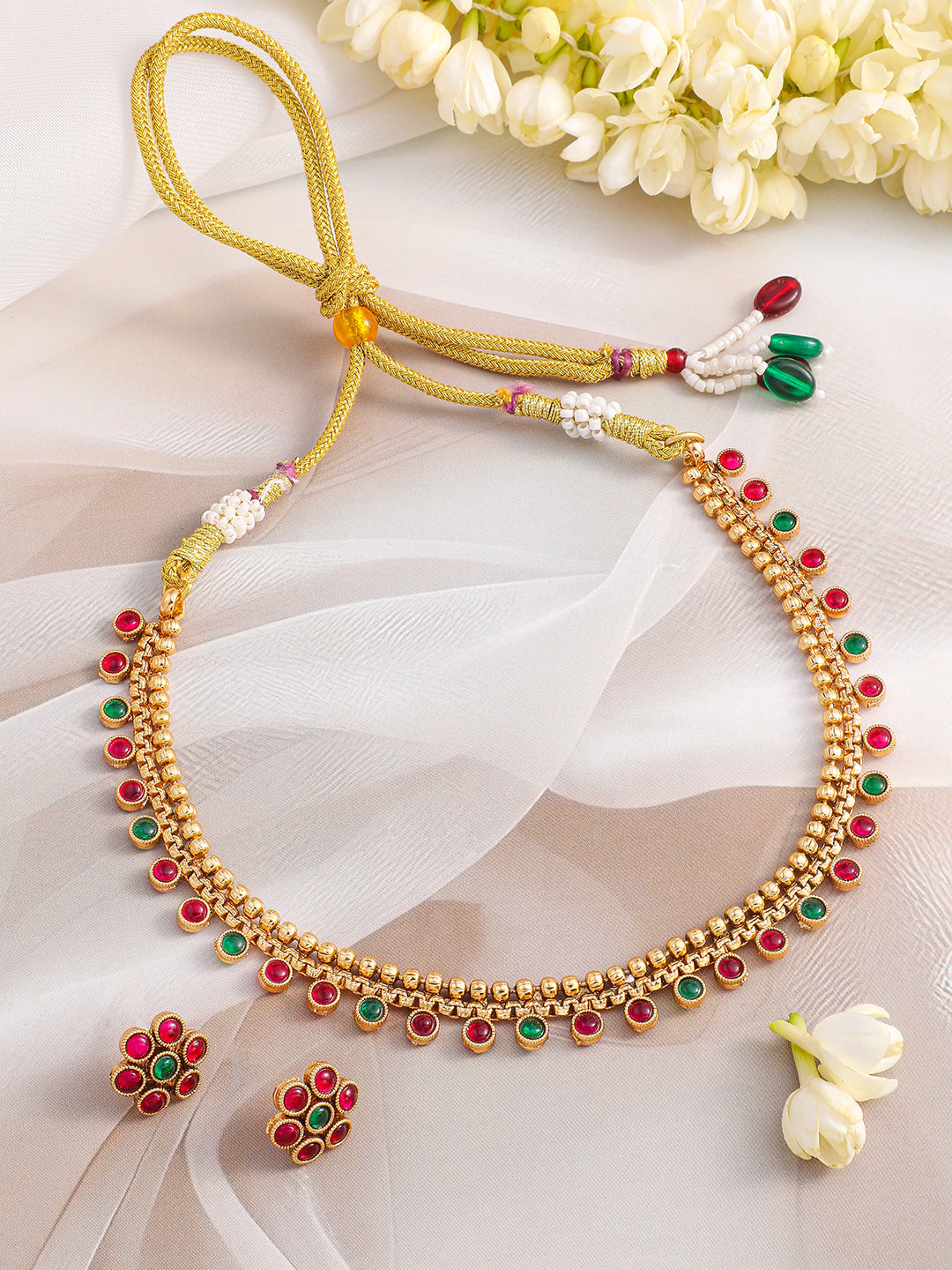 Pink & Green Necklace Set