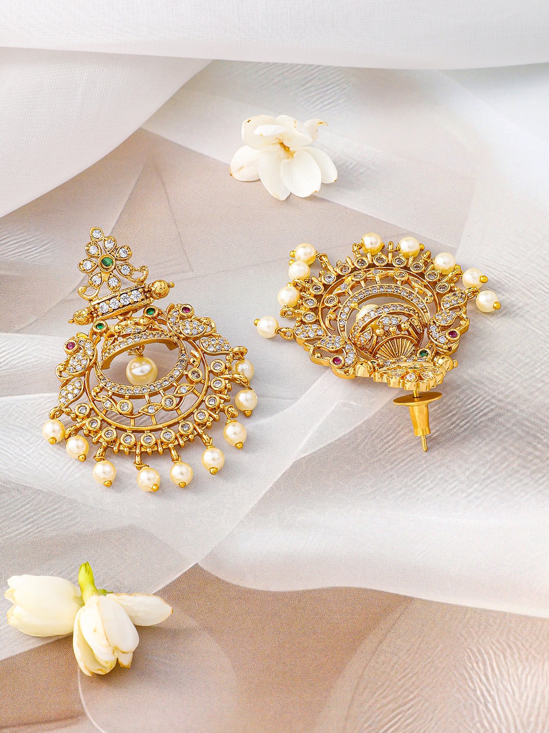American Diamond Zirconia Floral Necklace Set