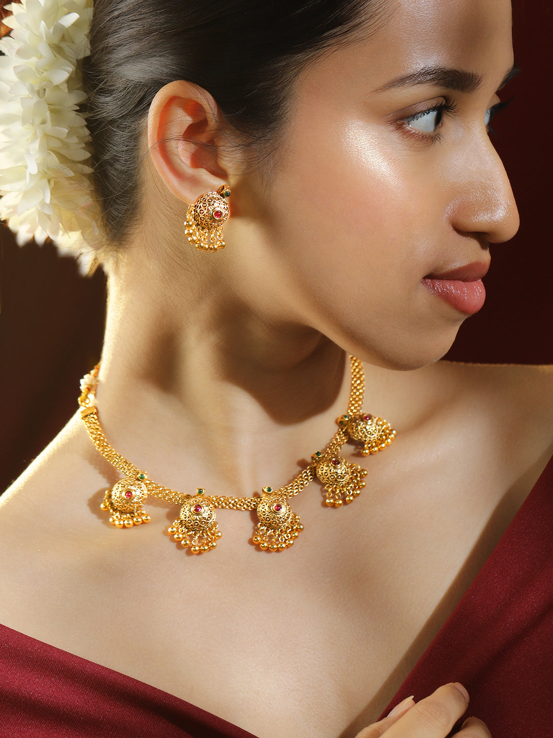 Gold Drops Necklace Set