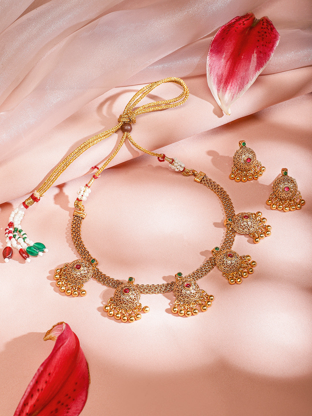 Gold Drops Necklace Set
