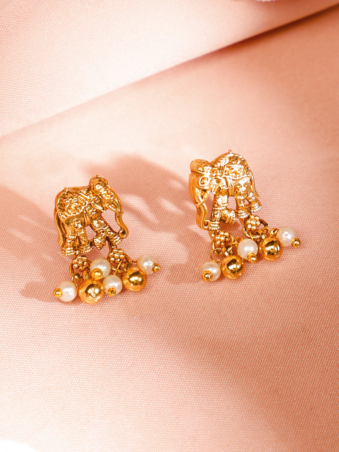 Ganesh & Elephant Motif Pearl Necklace Set