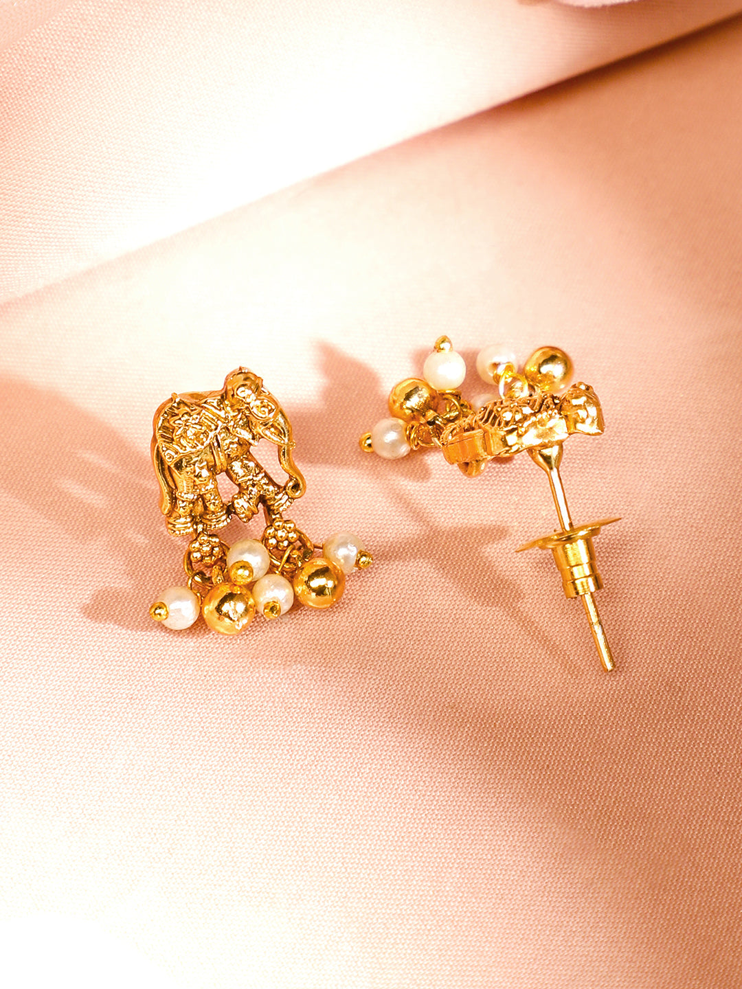 Ganesh & Elephant Motif Pearl Necklace Set