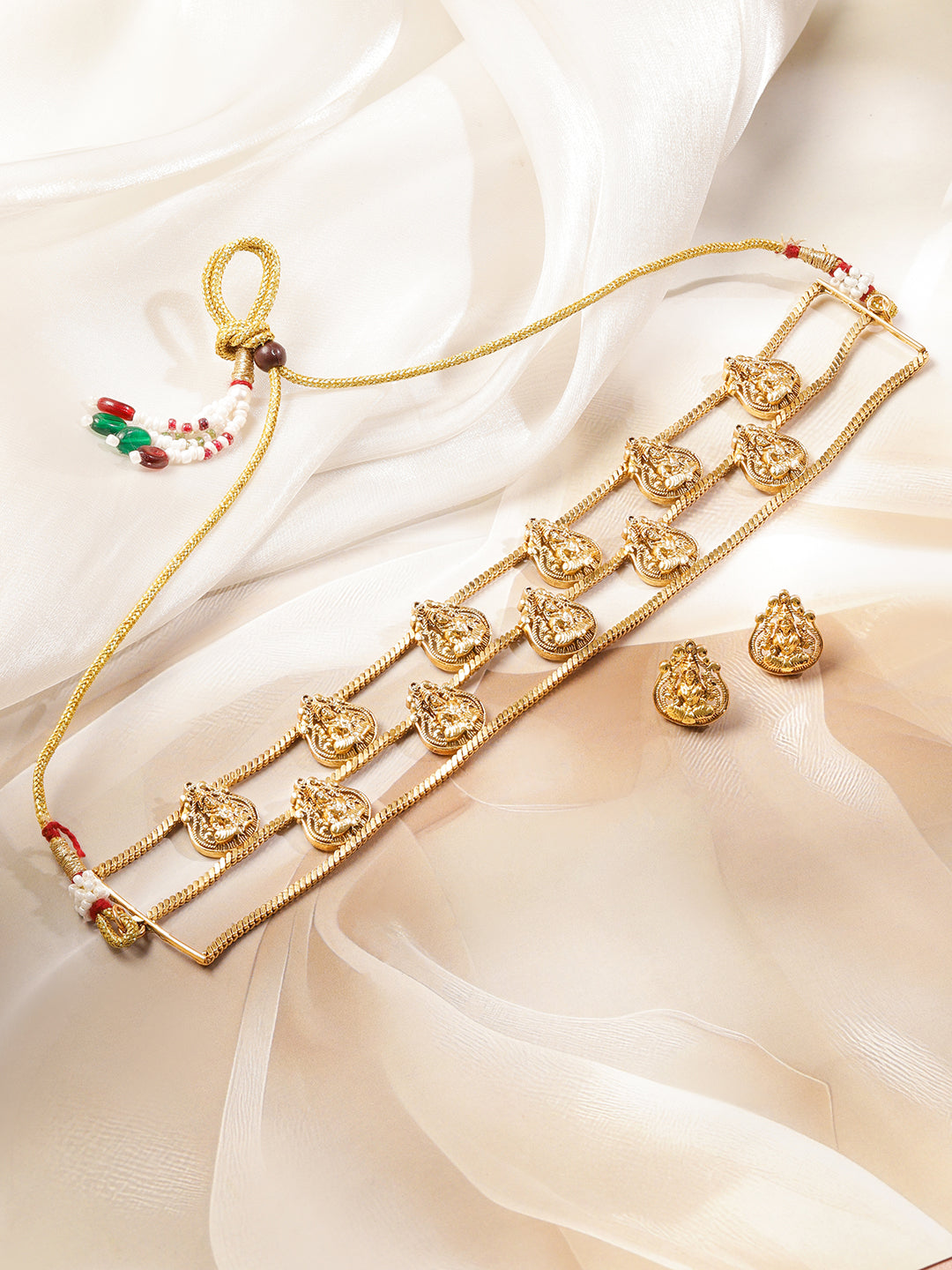 Laxmi Motif Triple Layered Choker Set