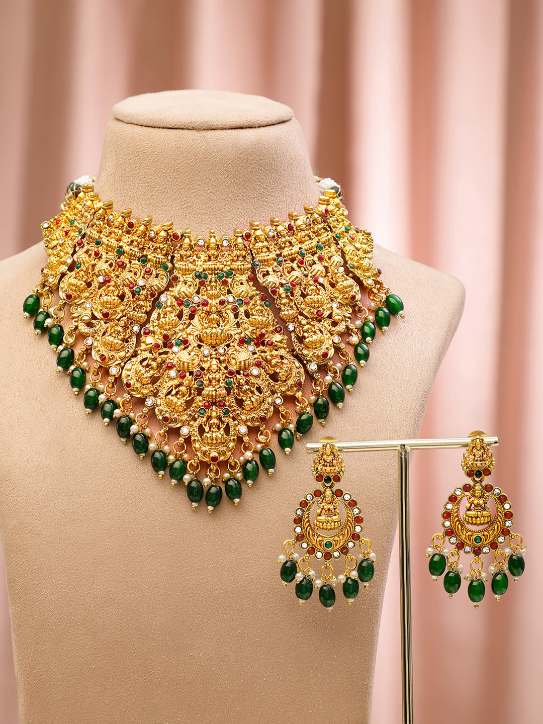 Laxmi Motif Multicolor Necklace Set