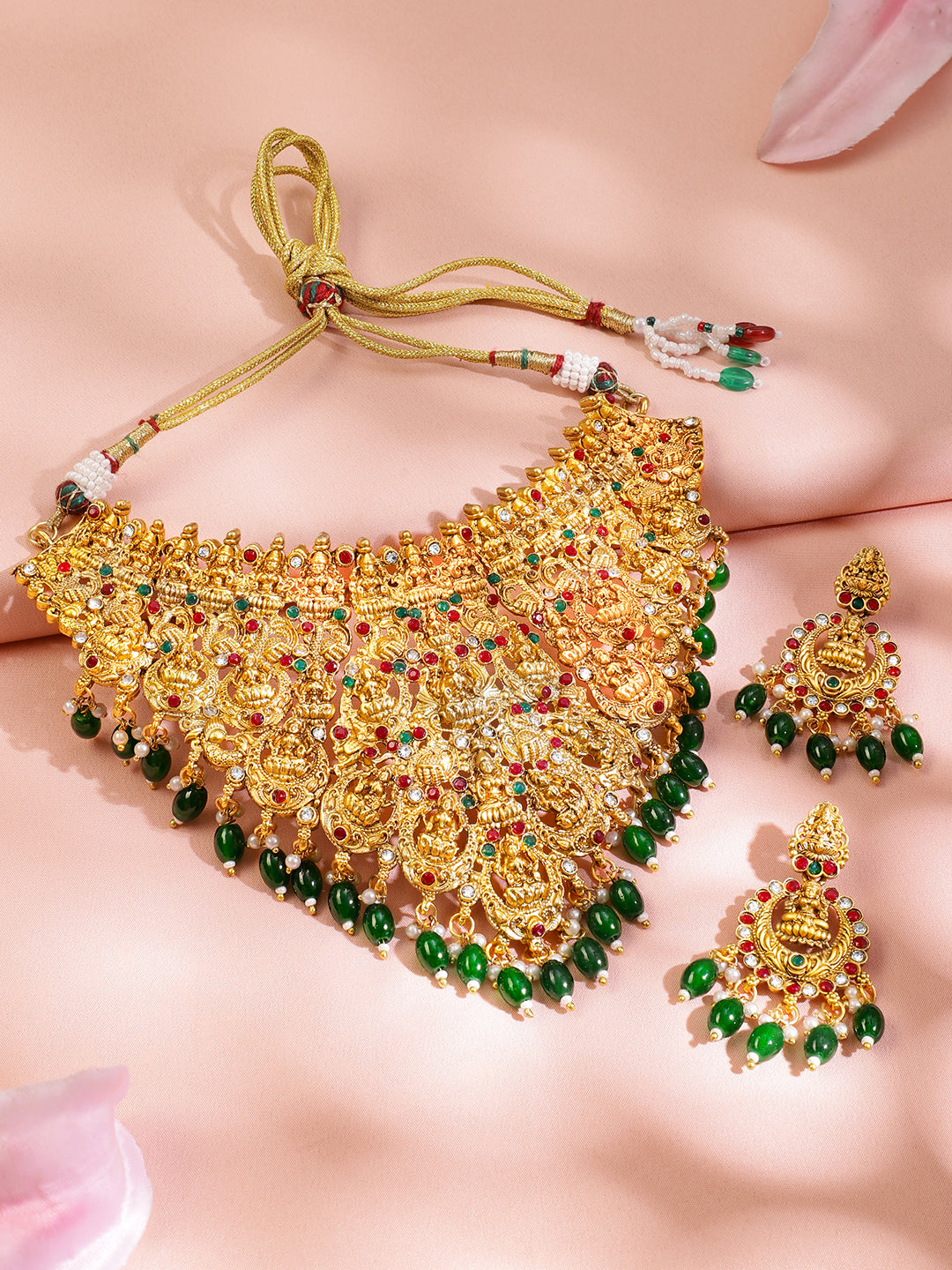 Laxmi Motif Multicolor Necklace Set