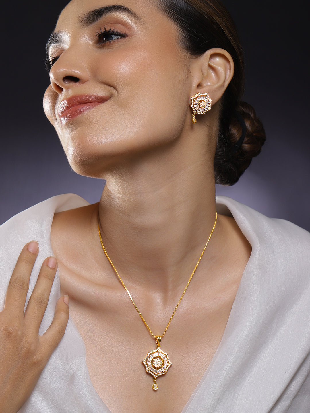 Sparkling American Diamond Zirconia Necklace