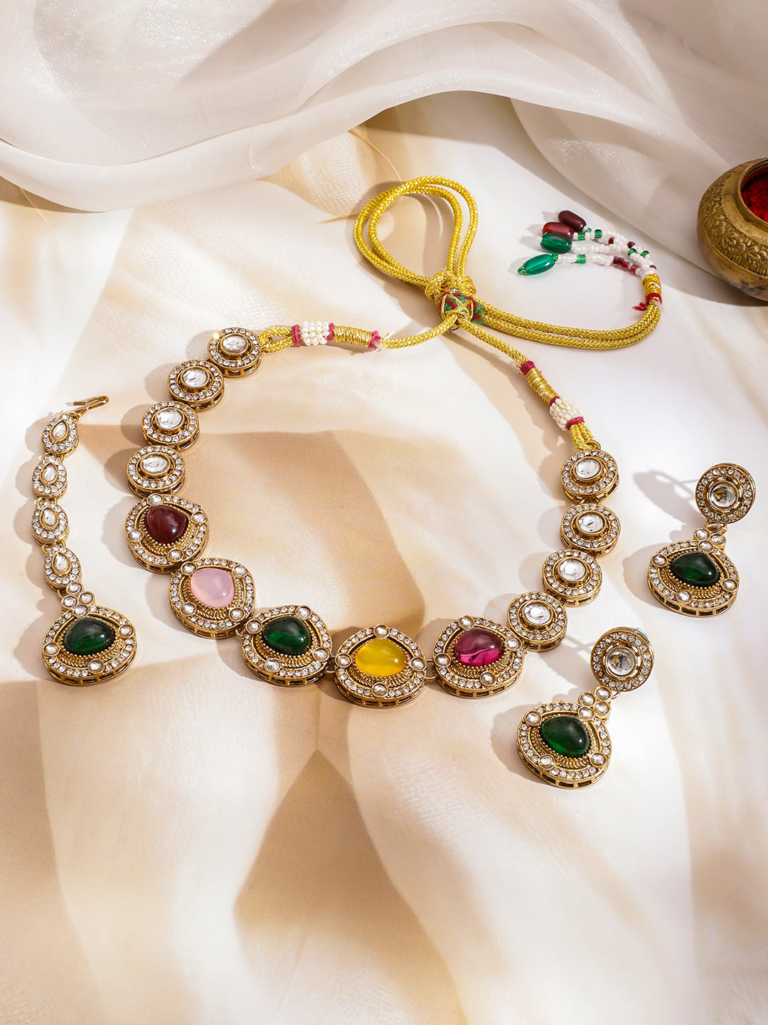 Color Mist Kundan Necklace Set