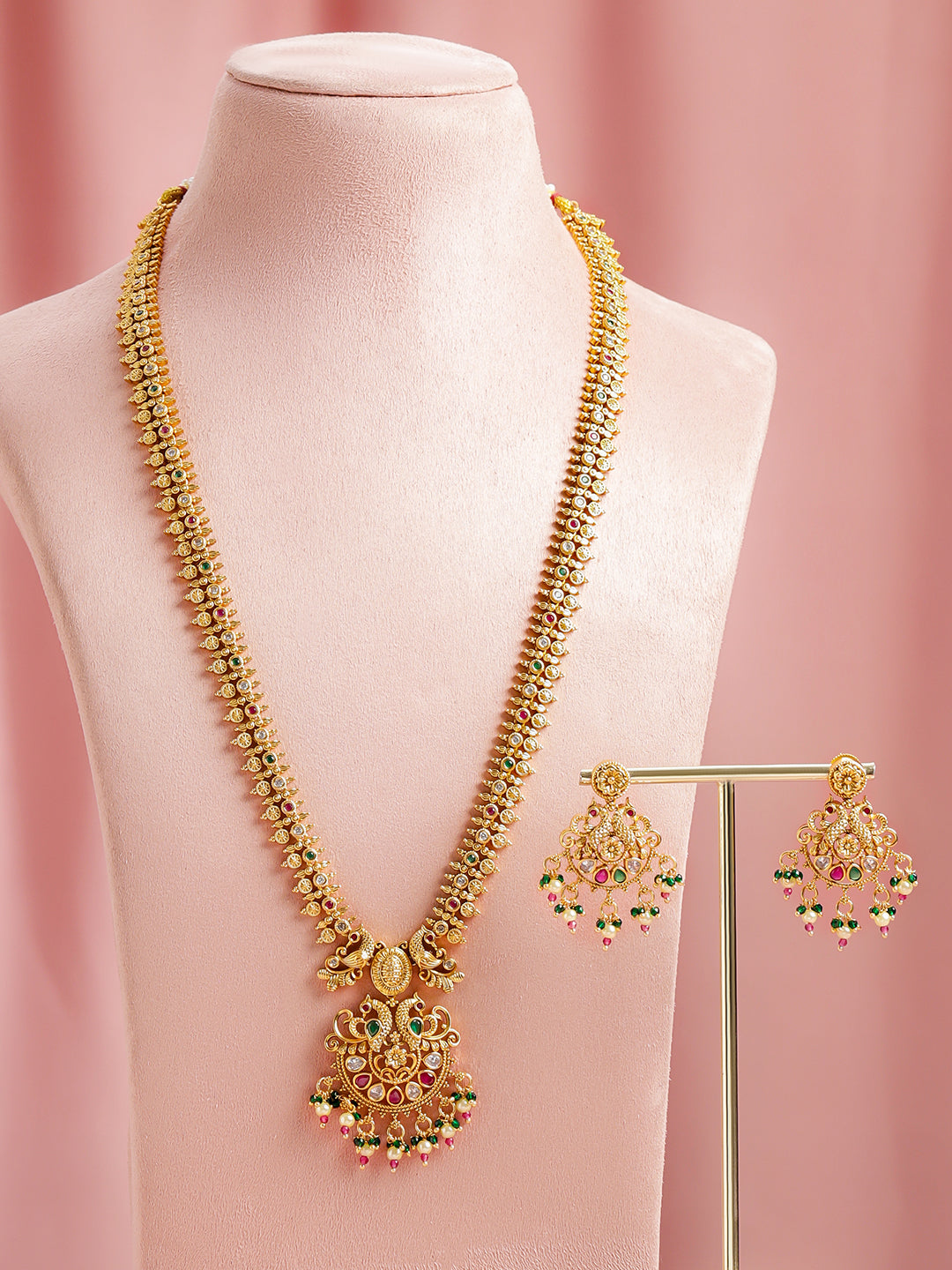 Eternal Glow Green Pink Necklace Set