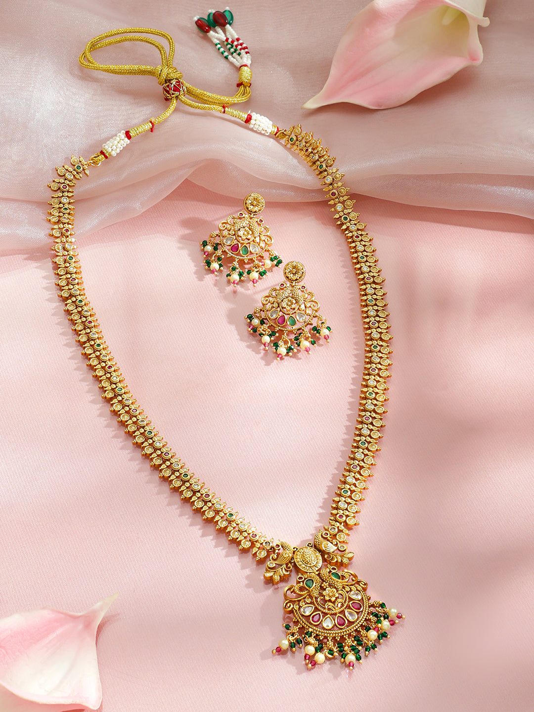 Eternal Glow Green Pink Necklace Set