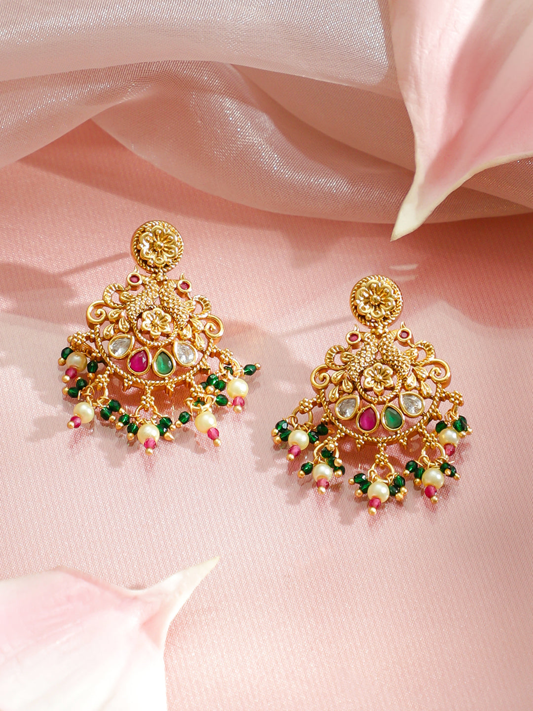 Eternal Glow Green Pink Necklace Set