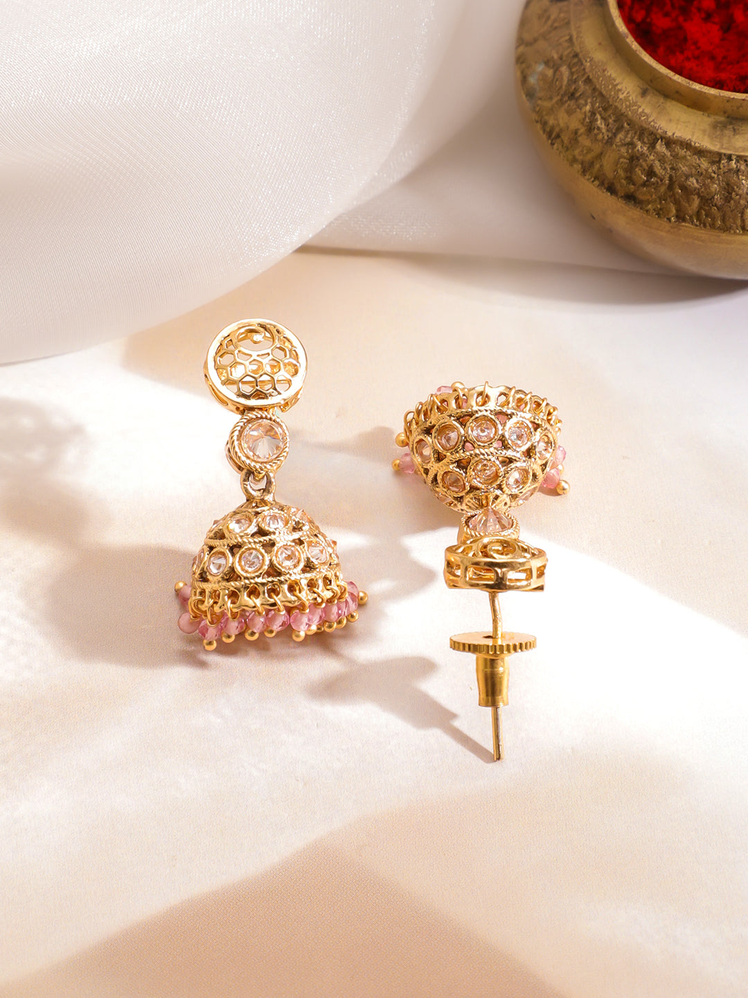 Champagne Charm with Pink Edges Necklace Set