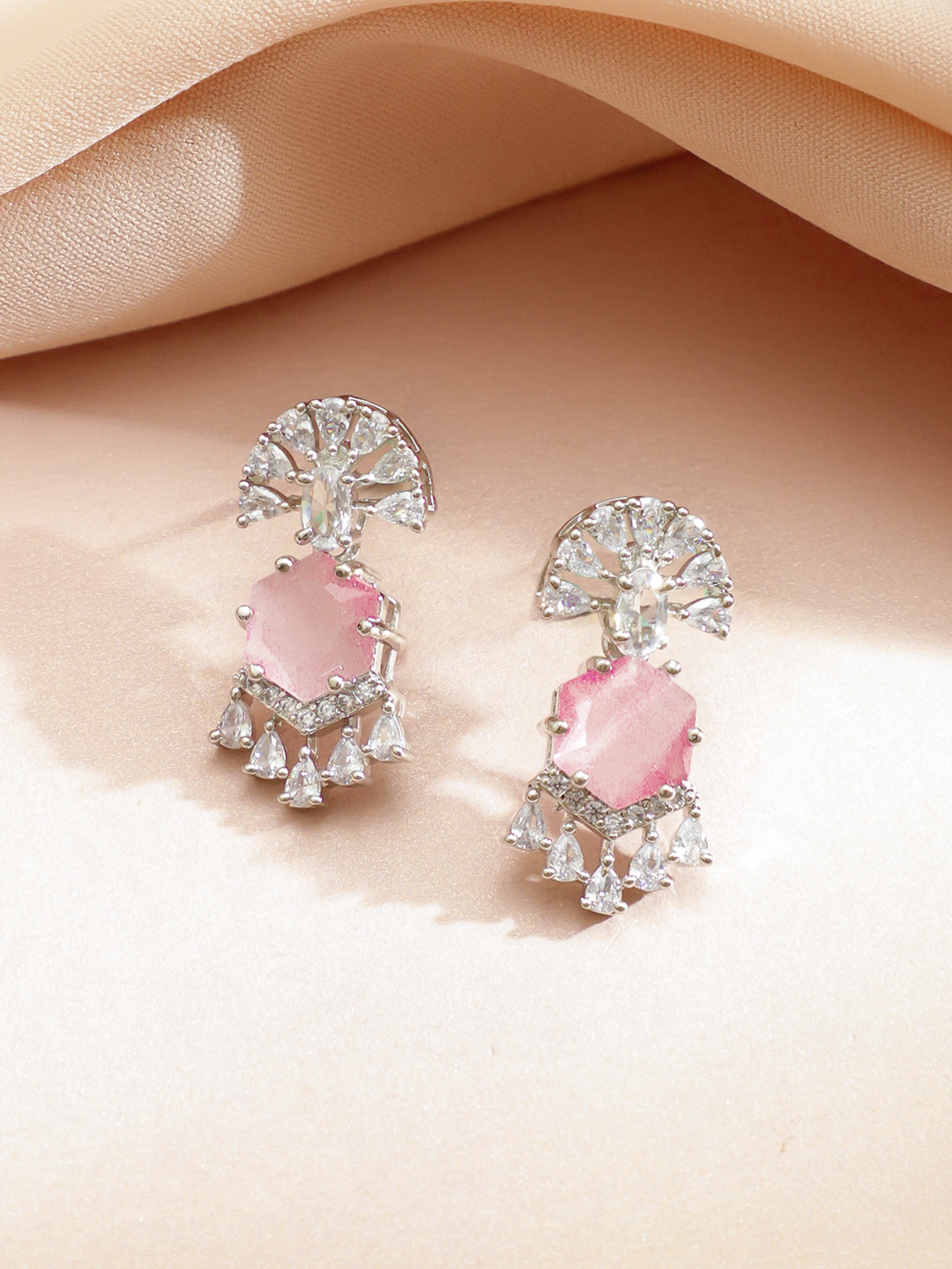 Pink Crystal Shine Party Necklace Set