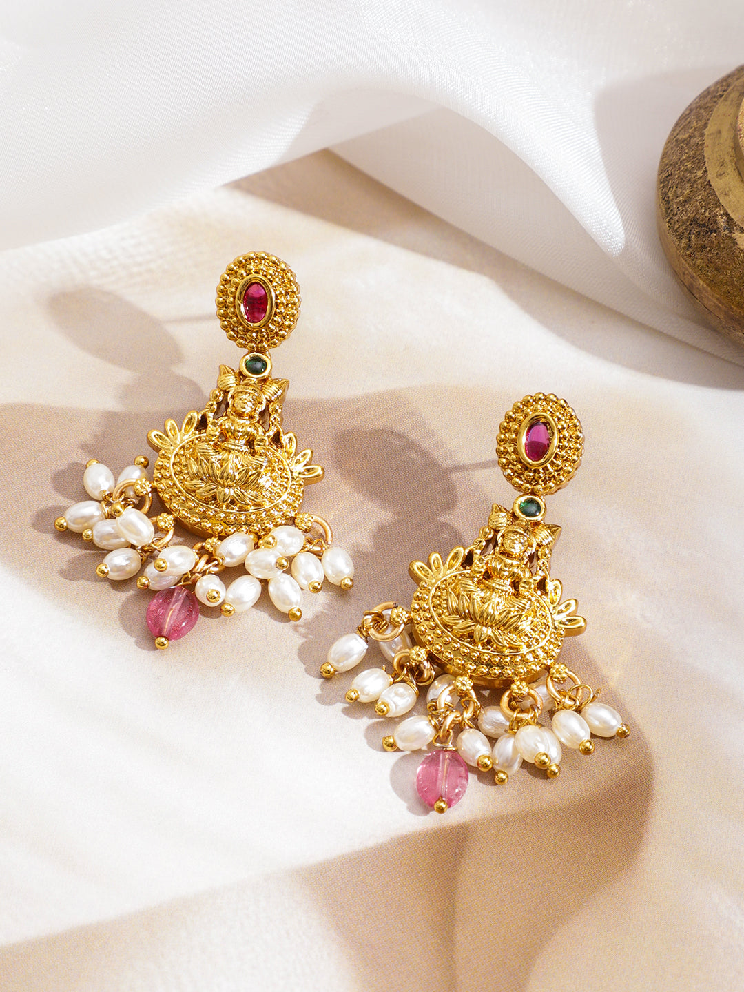 Golden Temple Pearl Drop Necklace Set