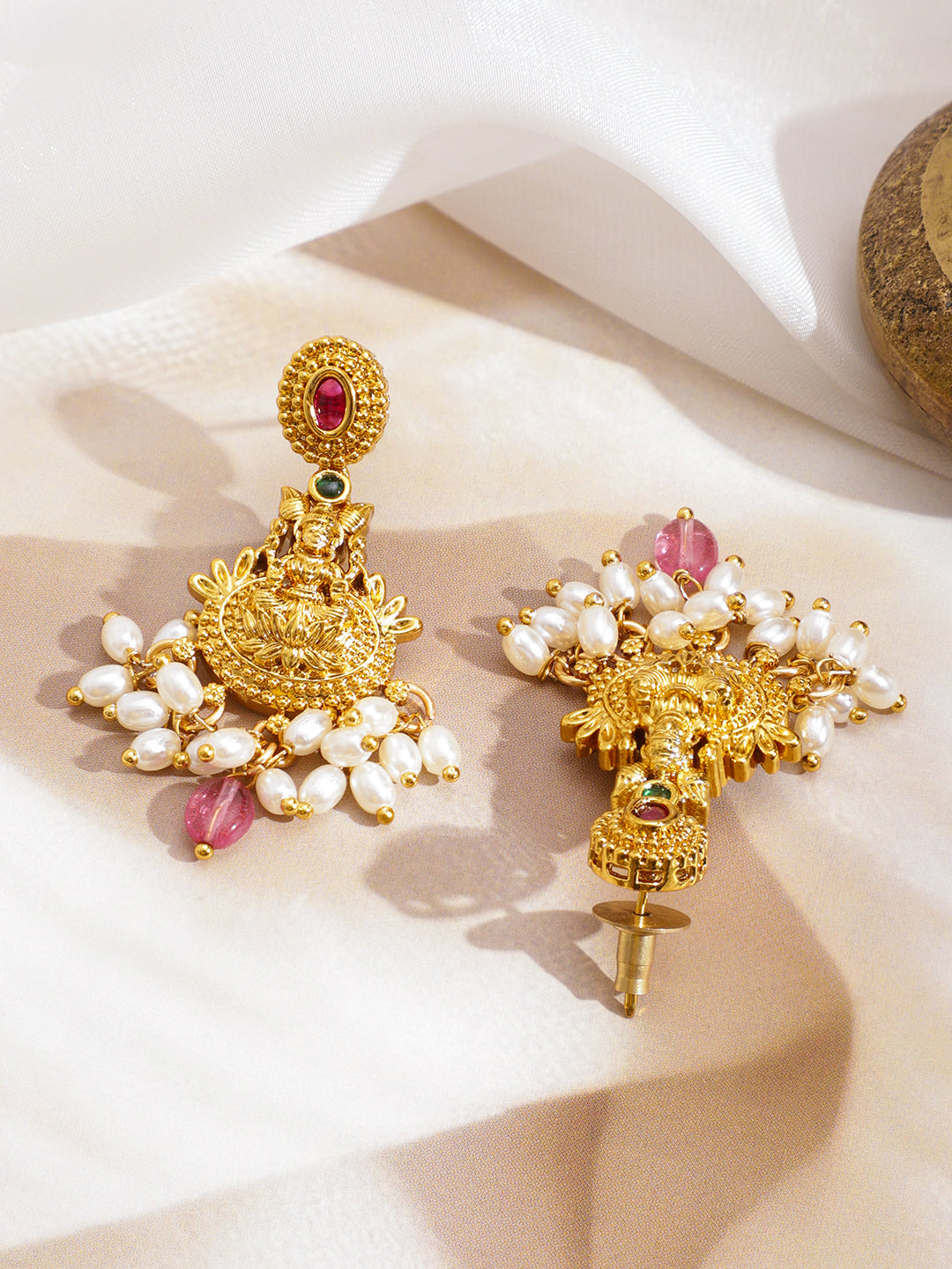 Golden Temple Pearl Drop Necklace Set