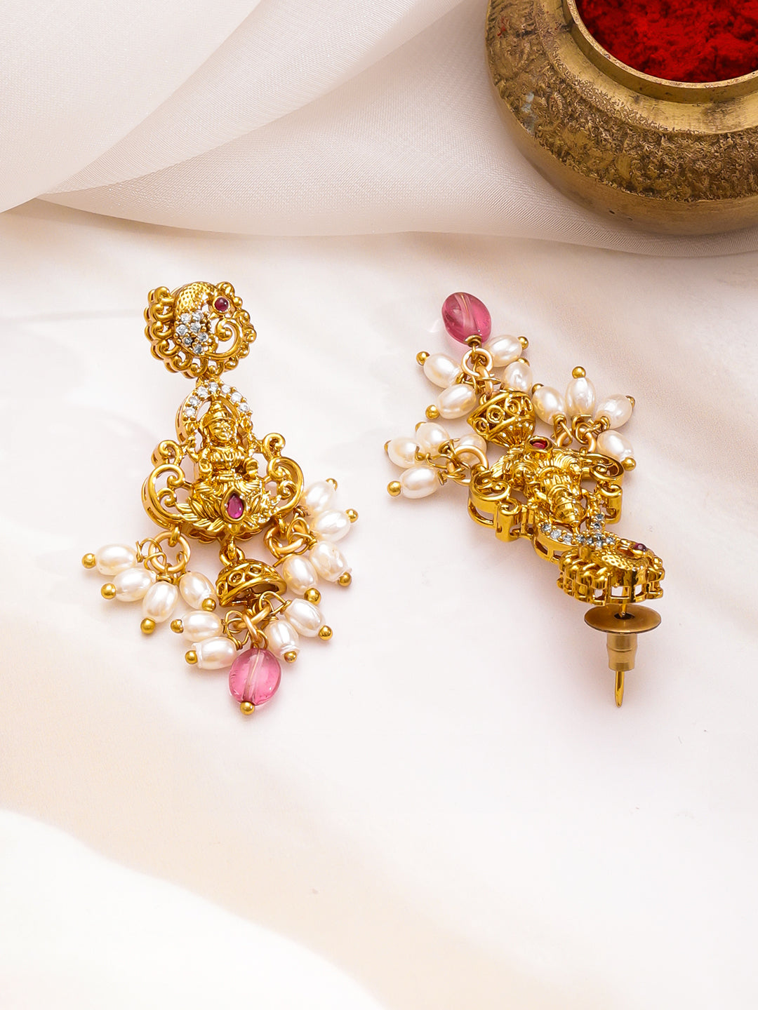 Lakshmi Shine Pink-Pearl Necklace Set