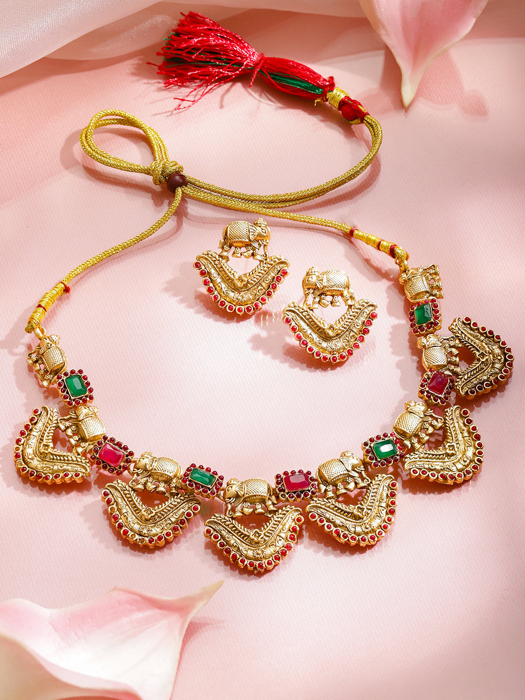 Necklace Set of Elephant Celebrating Colours