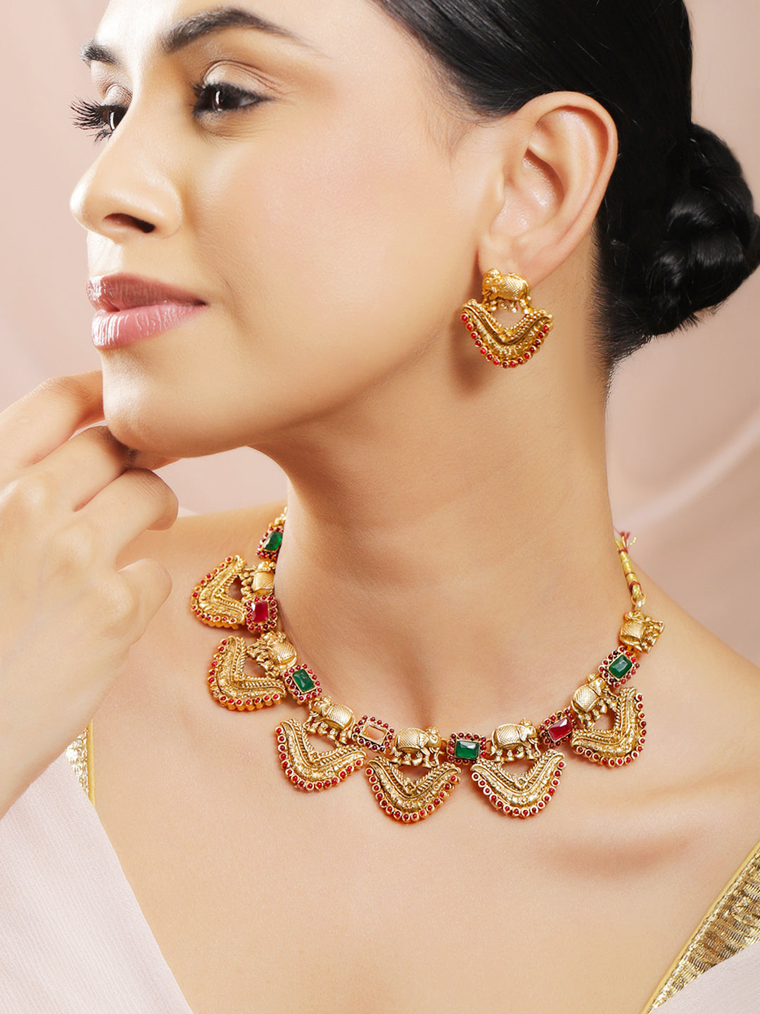 Necklace Set of Elephant Celebrating Colours