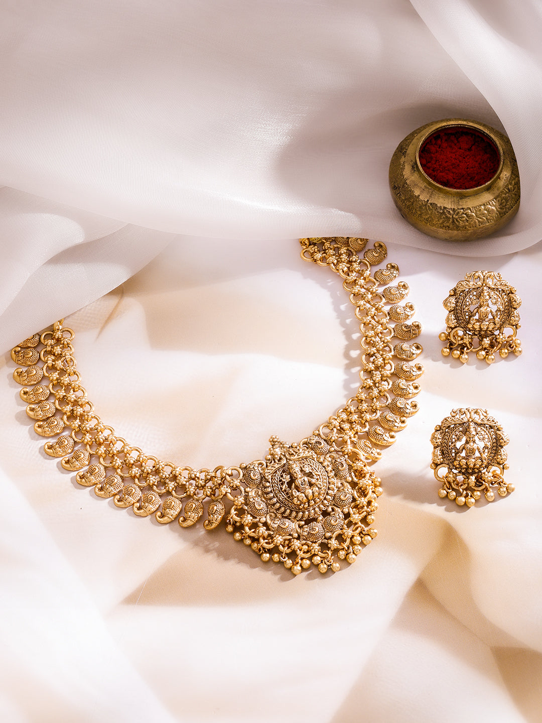 Sacred Lakshmi Temple Necklace Set