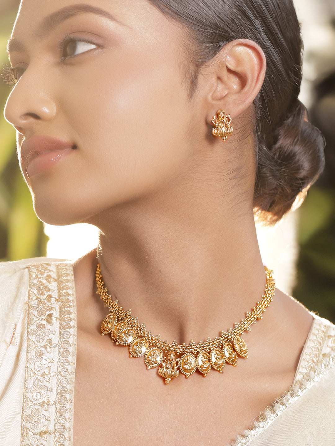 Royal Temple Lakshmi Necklace Set