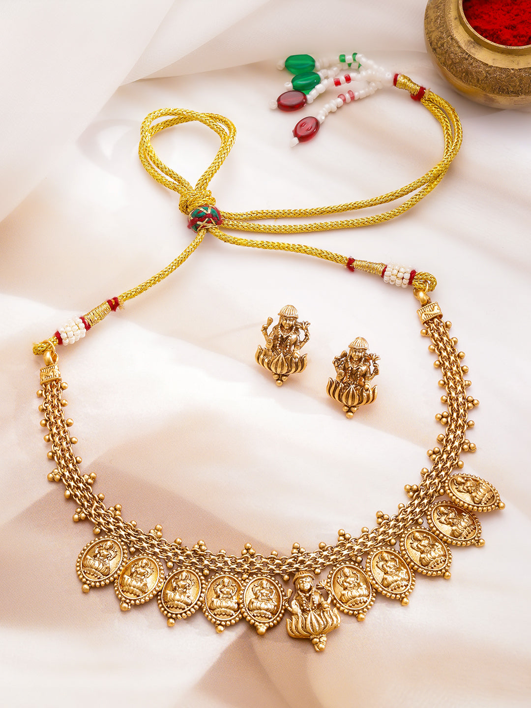 Royal Temple Lakshmi Necklace Set