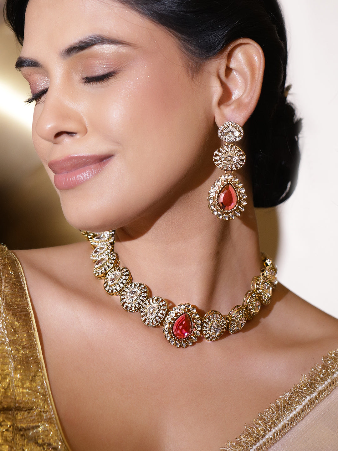 Luxe Radiance Pink Necklace Set