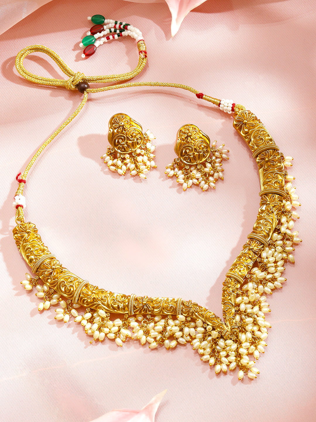 Gold & Pearls of Celebration Necklace Set