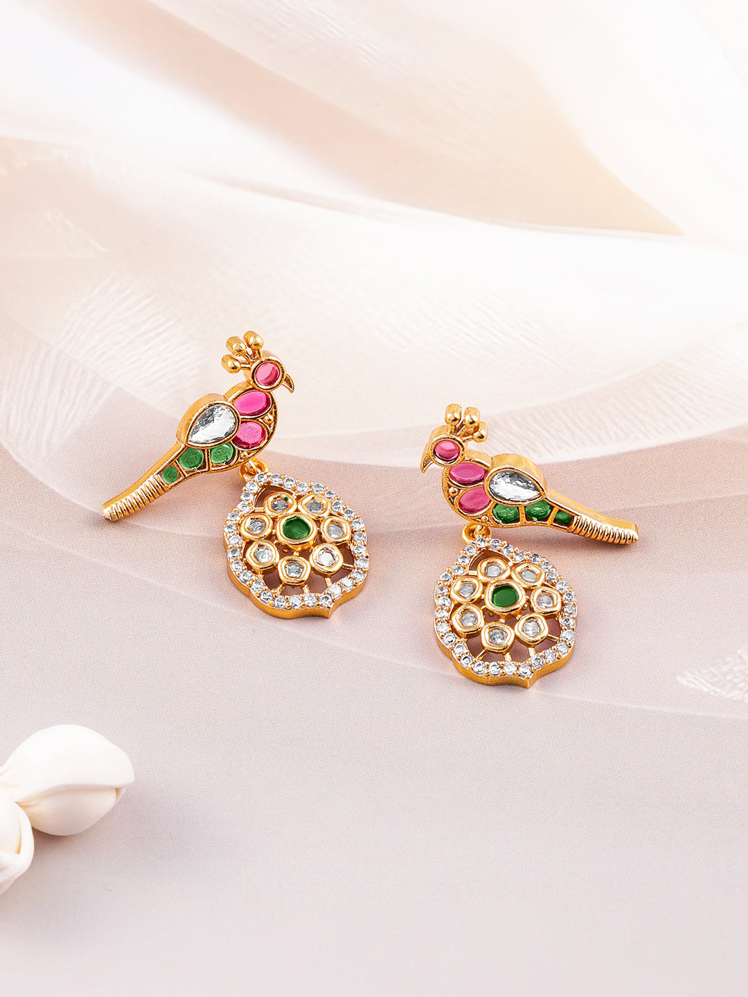 Peacock Design American Diamond Zirconia Necklace Set