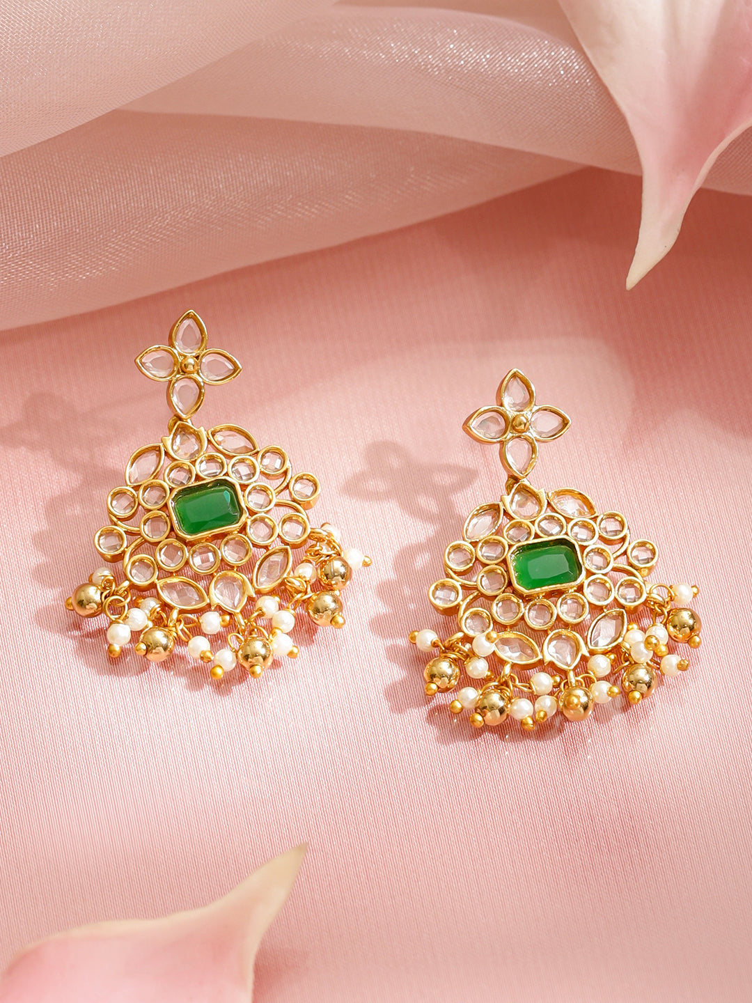 Emerald Tone Kundan Necklace Set
