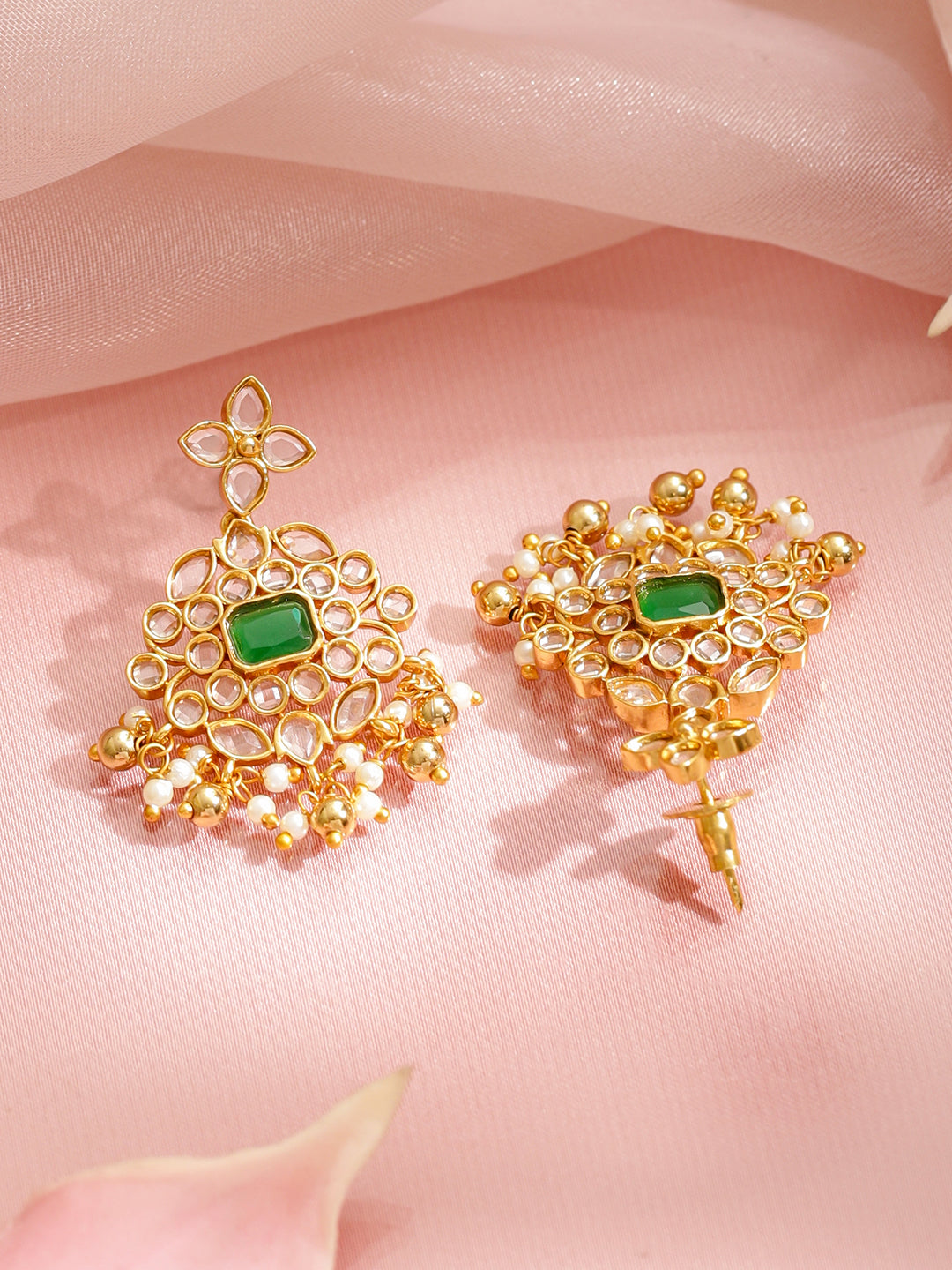 Emerald Tone Kundan Necklace Set