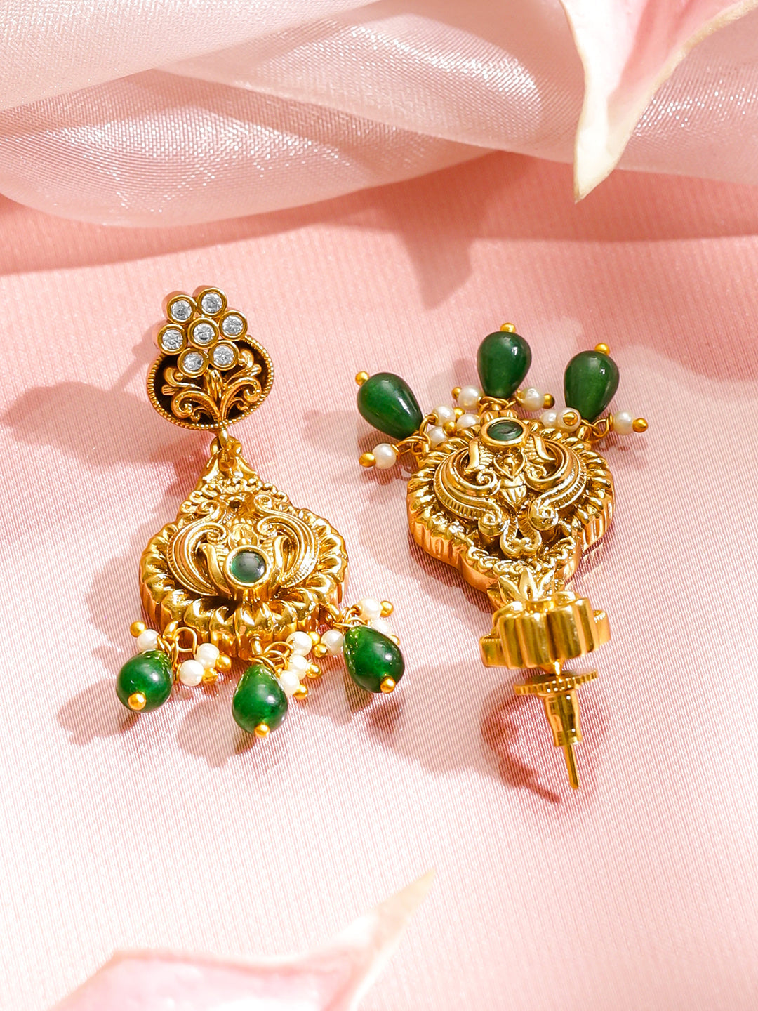 Celestial Green Golden Necklace Set