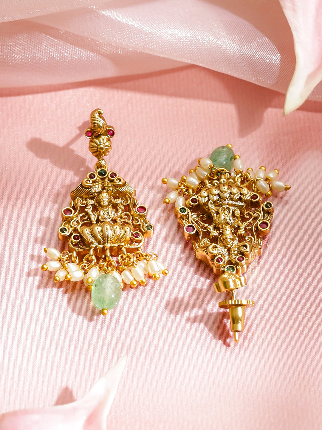 Lakshmi Blessings Green-Pink Necklace Set