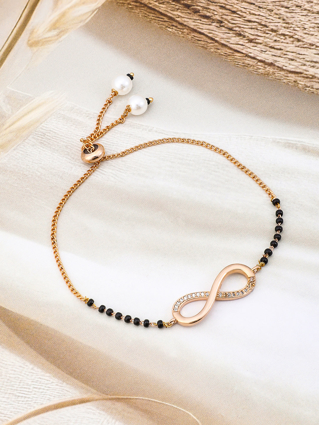 American Diamond Zirconia Infinity Mangalsutra Bracelet