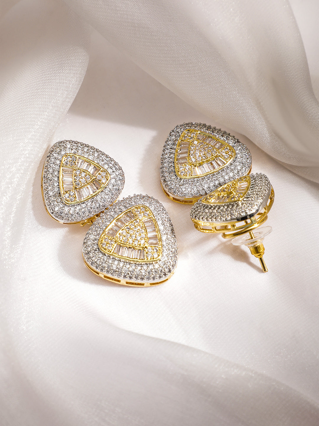 Soft Curve Triad American Diamond Zirconia Drops