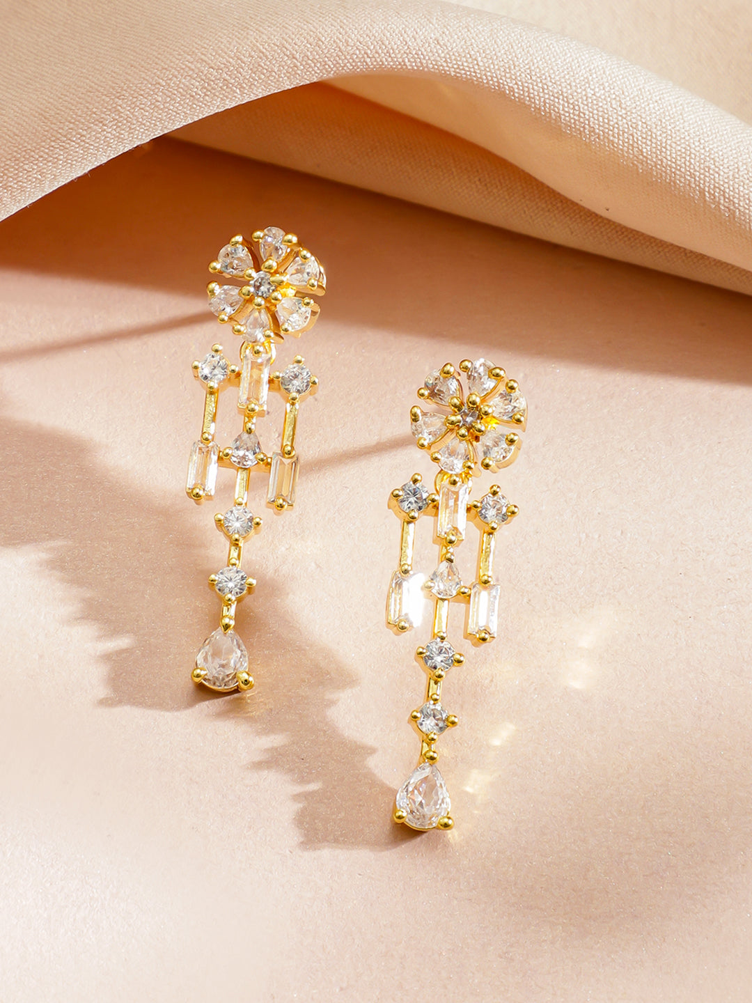 Gold Necklace Set With American Diamond Zirconia