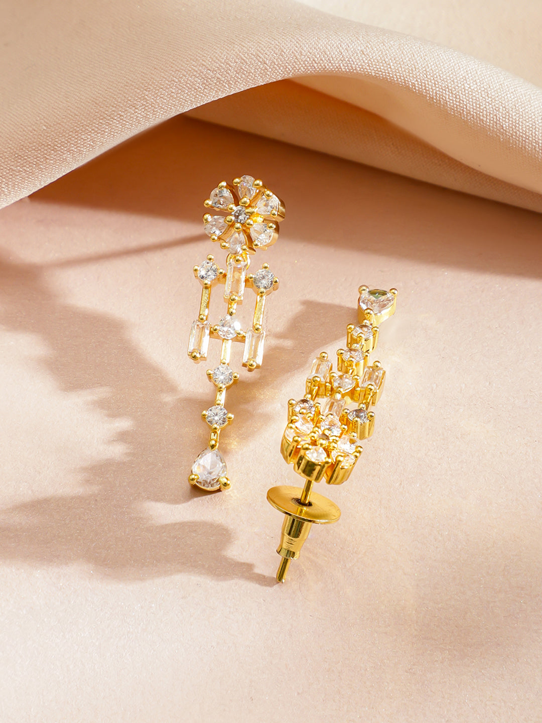 Gold Necklace Set With American Diamond Zirconia