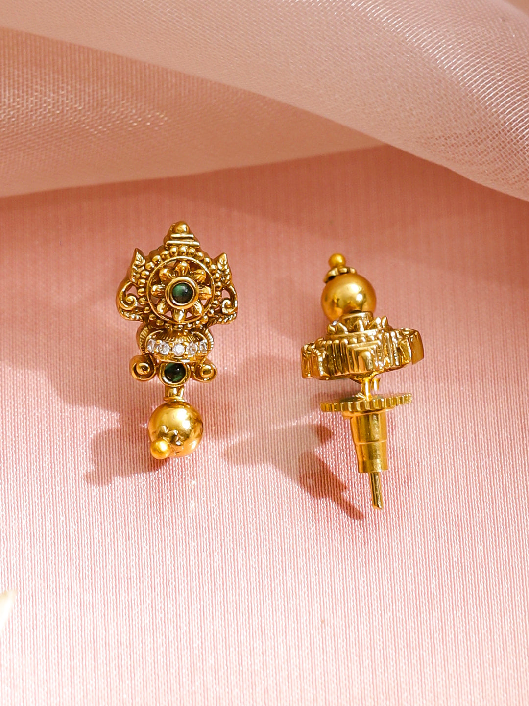 Pink-Green Golden Elegance Necklace Set