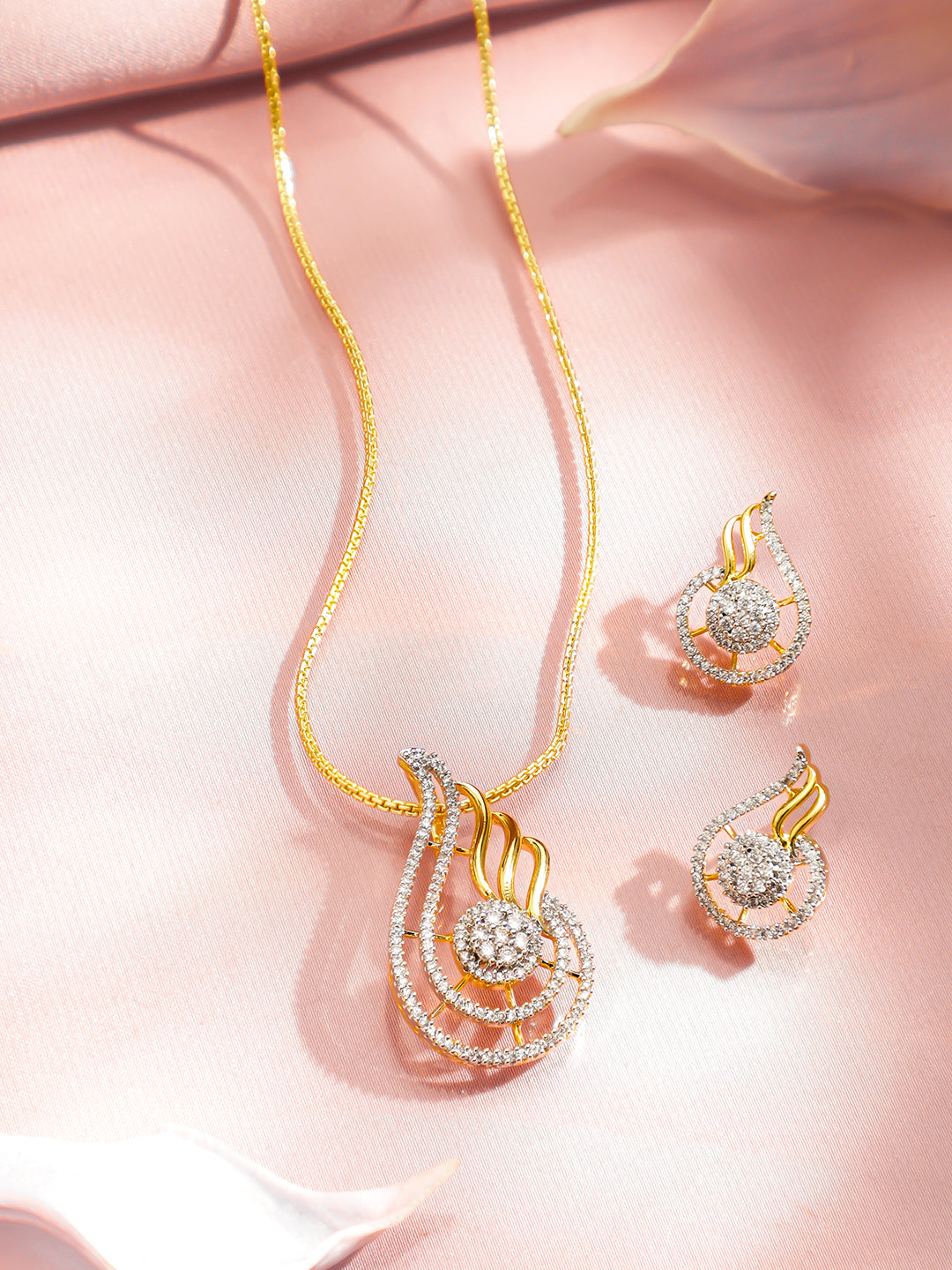 American Diamond Zirconia Pendant Set