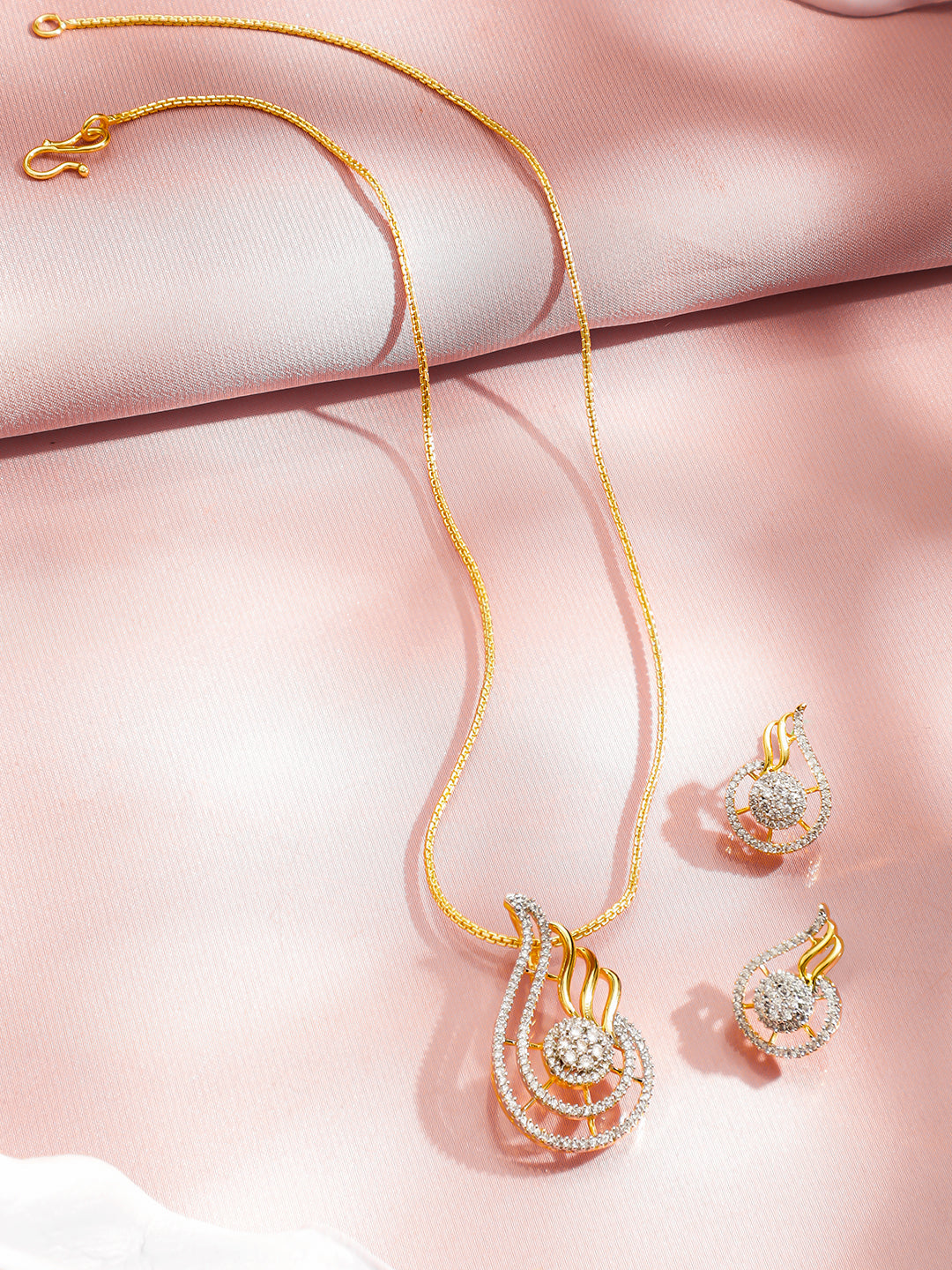 American Diamond Zirconia Pendant Set