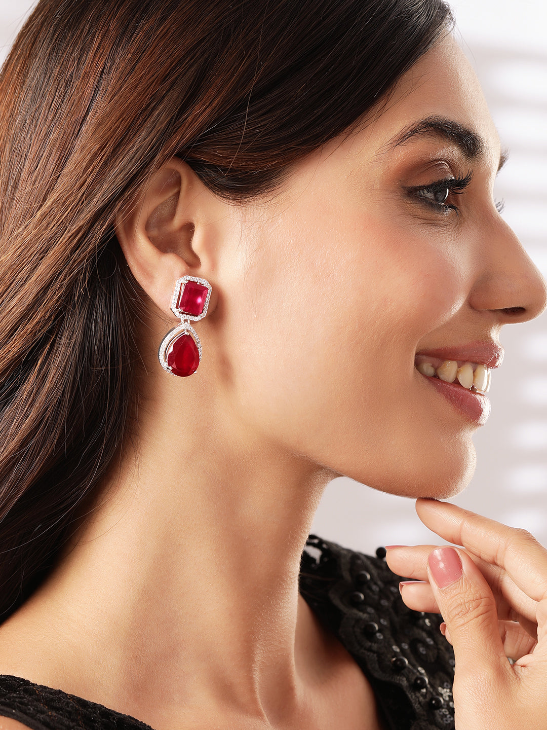 Premium Radiance American Diamond Zirconia Drop Earrings