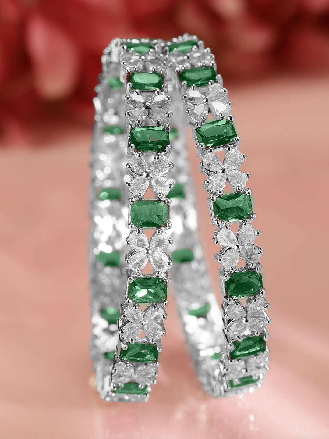 Royal Greens American Diamond Zirconia Bangles