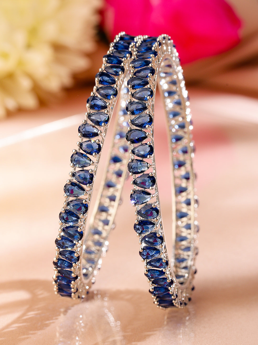 Rhodium Plated Pave Huggies
