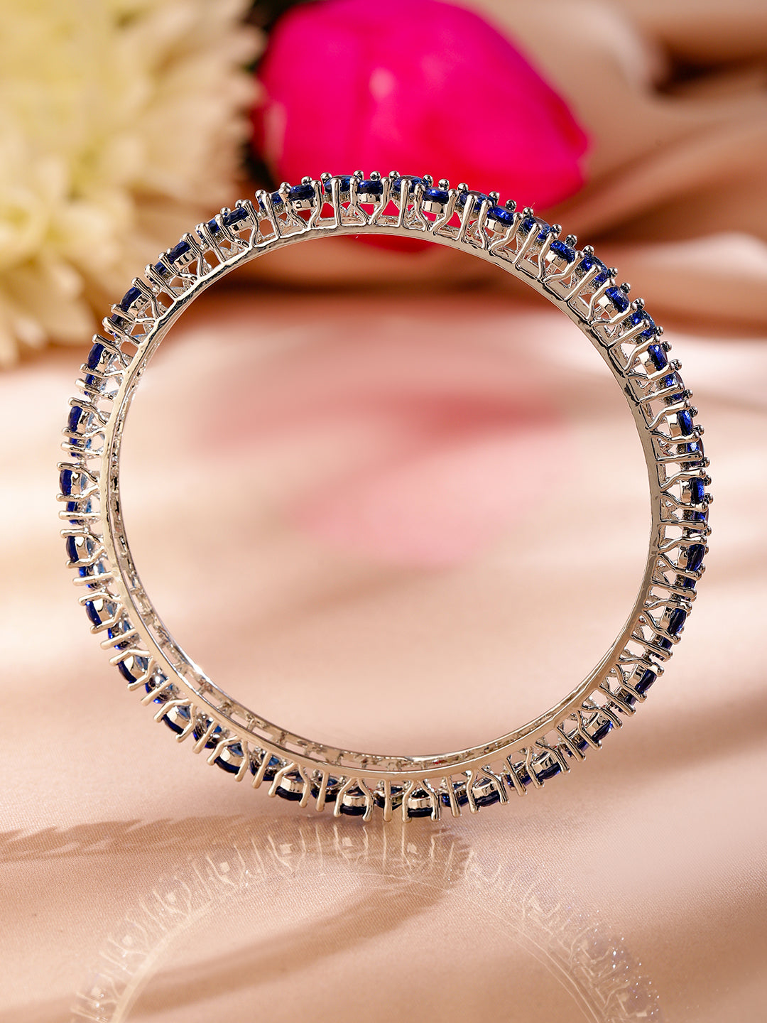 Rhodium Plated Pave Huggies