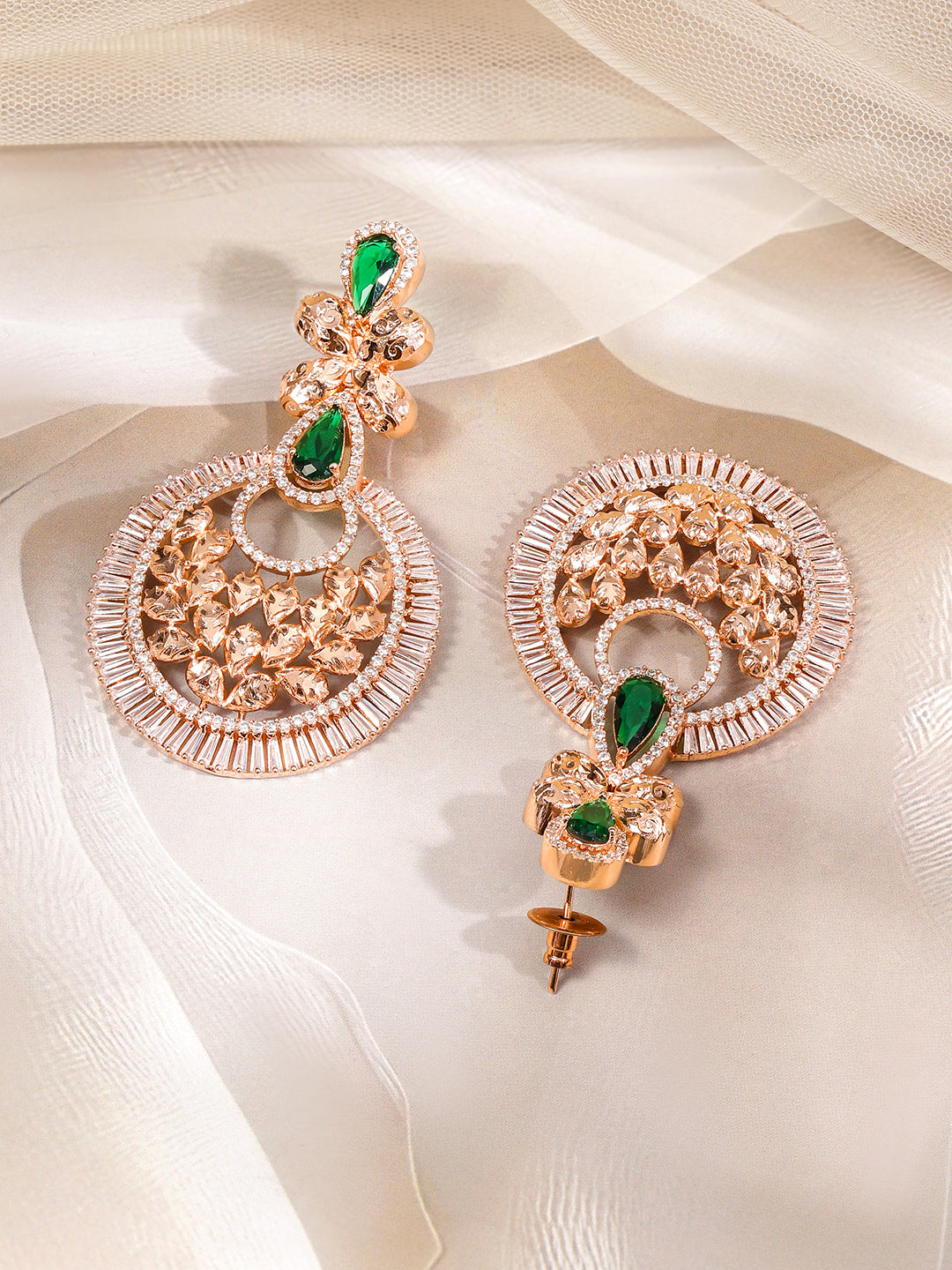 Luxe Artistic Green & white Danglers
